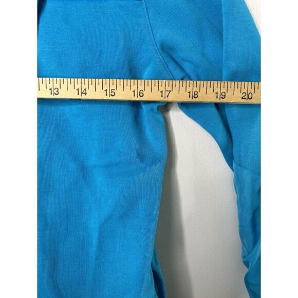 Nike Swoosh Ninja Neck Hoodie Blue Long Sleeve Vintage Y2K Size Medium - Picture 9 of 12